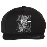 I Stand With Palestine Quote A Free Palestine Design Wool Snapback Cap