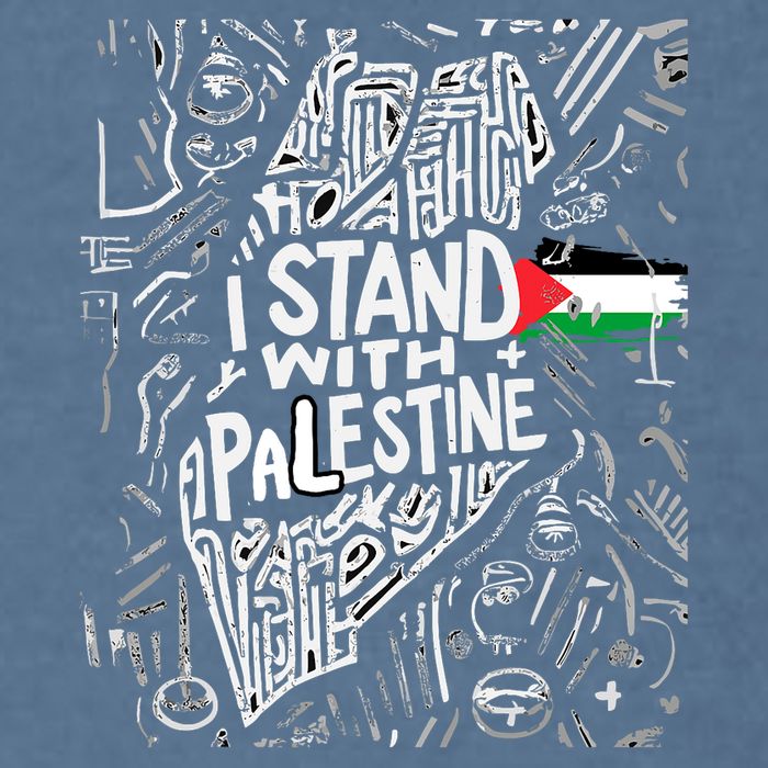 I Stand With Palestine Quote A Free Palestine Design Garment-Dyed Sweatshirt