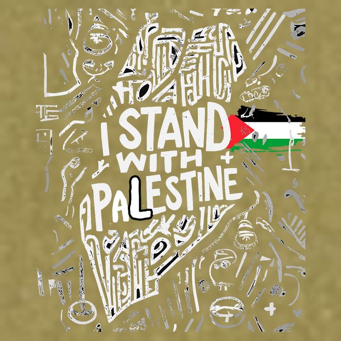I Stand With Palestine Quote A Free Palestine Design Garment-Dyed Women's Muscle Tee