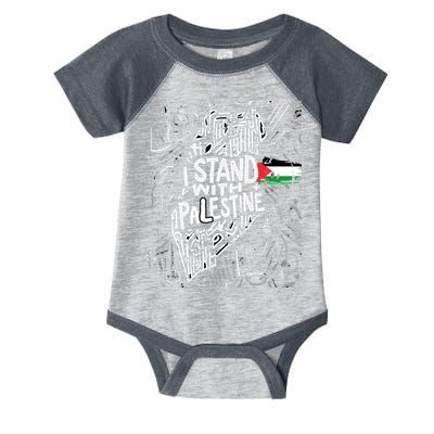 I Stand With Palestine Quote A Free Palestine Design Infant Baby Jersey Bodysuit