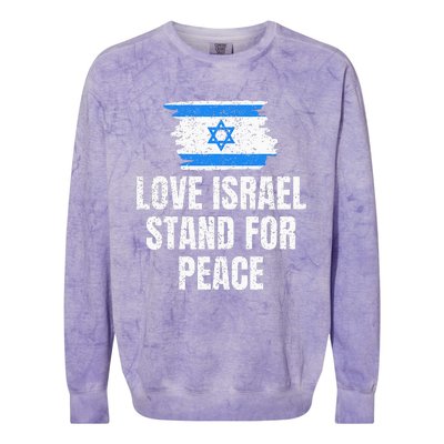 I Stand with Israel Flag Pray For Support Jewish Peace Love Colorblast Crewneck Sweatshirt