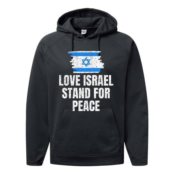 I Stand with Israel Flag Pray For Support Jewish Peace Love Performance Fleece Hoodie