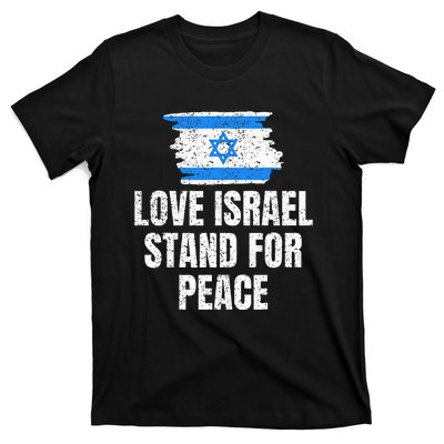 I Stand with Israel Flag Pray For Support Jewish Peace Love T-Shirt