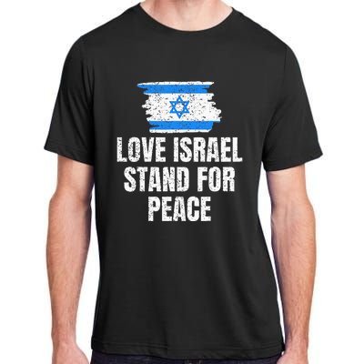 I Stand with Israel Flag Pray For Support Jewish Peace Love Adult ChromaSoft Performance T-Shirt