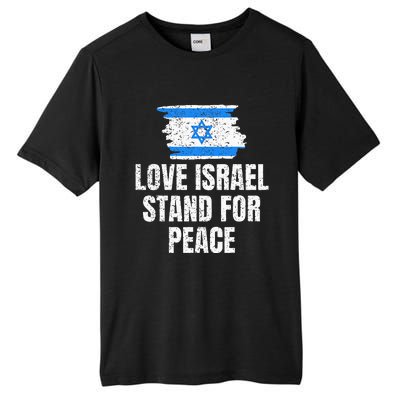 I Stand with Israel Flag Pray For Support Jewish Peace Love Tall Fusion ChromaSoft Performance T-Shirt