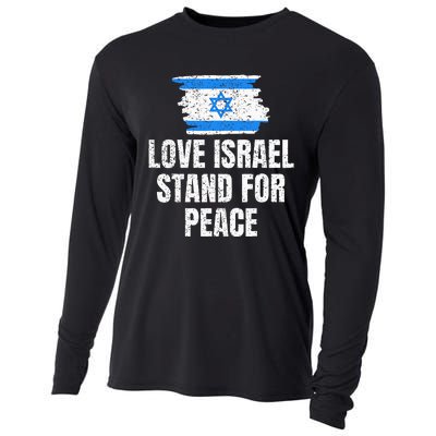 I Stand with Israel Flag Pray For Support Jewish Peace Love Cooling Performance Long Sleeve Crew