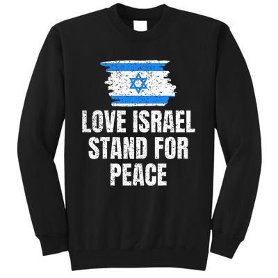 I Stand with Israel Flag Pray For Support Jewish Peace Love Tall Sweatshirt