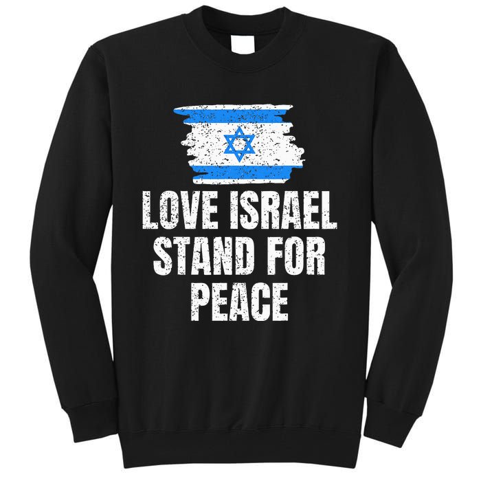 I Stand with Israel Flag Pray For Support Jewish Peace Love Tall Sweatshirt