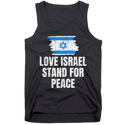 I Stand with Israel Flag Pray For Support Jewish Peace Love Tank Top