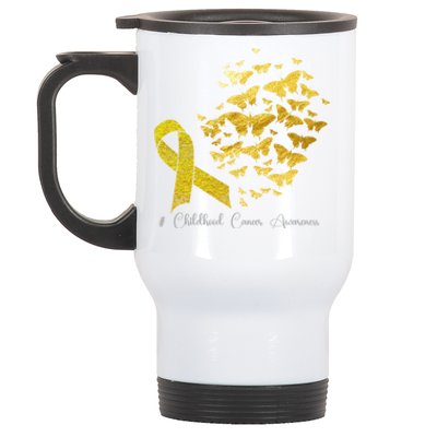 In September We Wear Gold Hood Cancer Awareness Gift Stainless Steel Travel Mug