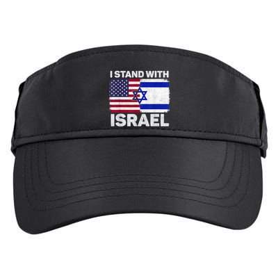 I Stand With Israel Usa American Flag With Israel Flag Adult Drive Performance Visor