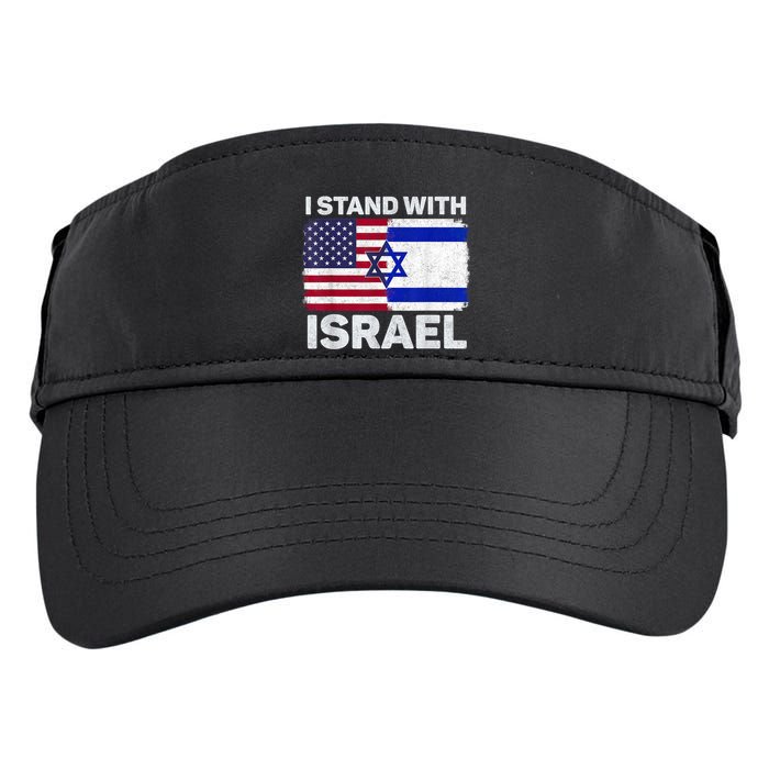 I Stand With Israel Usa American Flag With Israel Flag Adult Drive Performance Visor