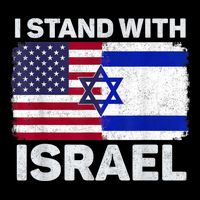 I Stand With Israel Usa American Flag With Israel Flag Wool Snapback Cap