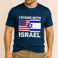 I Stand With Israel Usa American Flag With Israel Flag Cooling Performance Crew T-Shirt