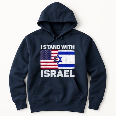 I Stand With Israel Usa American Flag With Israel Flag Hoodie