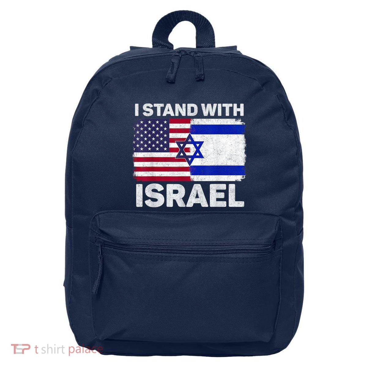 I Stand With Israel Usa American Flag With Israel Flag 16 in Basic Backpack