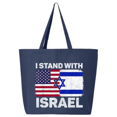 I Stand With Israel Usa American Flag With Israel Flag 25L Jumbo Tote