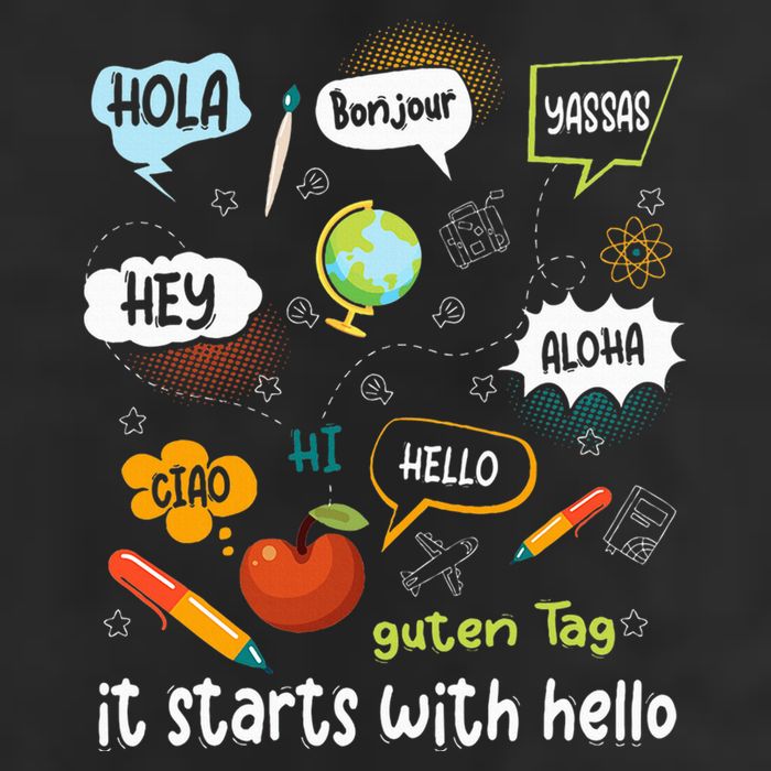 It Starts With Hello Friendship Inclusion Language Cool Comfort Performance Bucket Hat