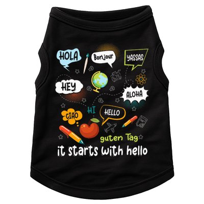 It Starts With Hello Friendship Inclusion Language Doggie Tank