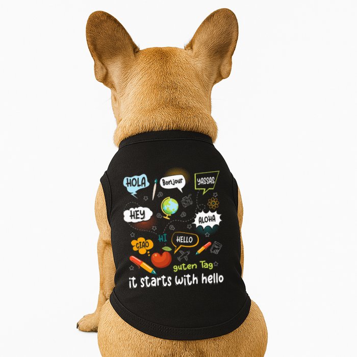 It Starts With Hello Friendship Inclusion Language Doggie Tank