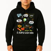 It Starts With Hello Friendship Inclusion Language Hoodie