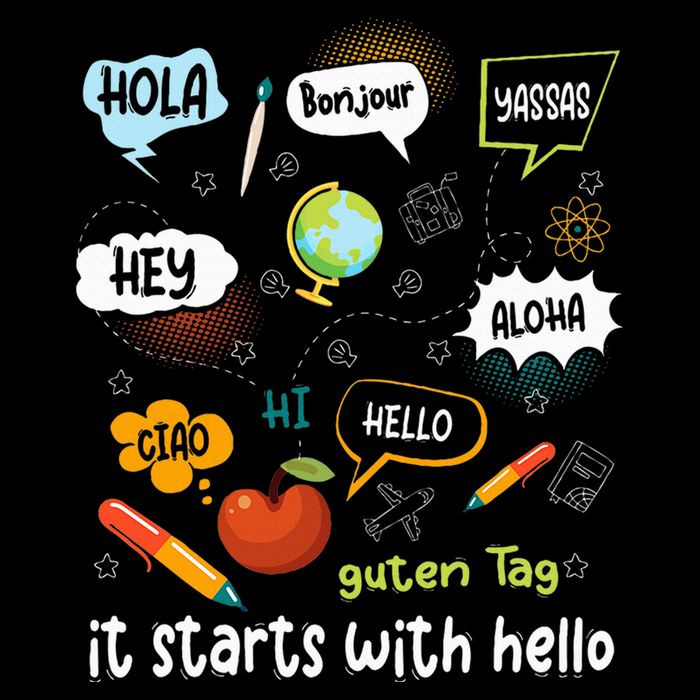 It Starts With Hello Friendship Inclusion Language Button
