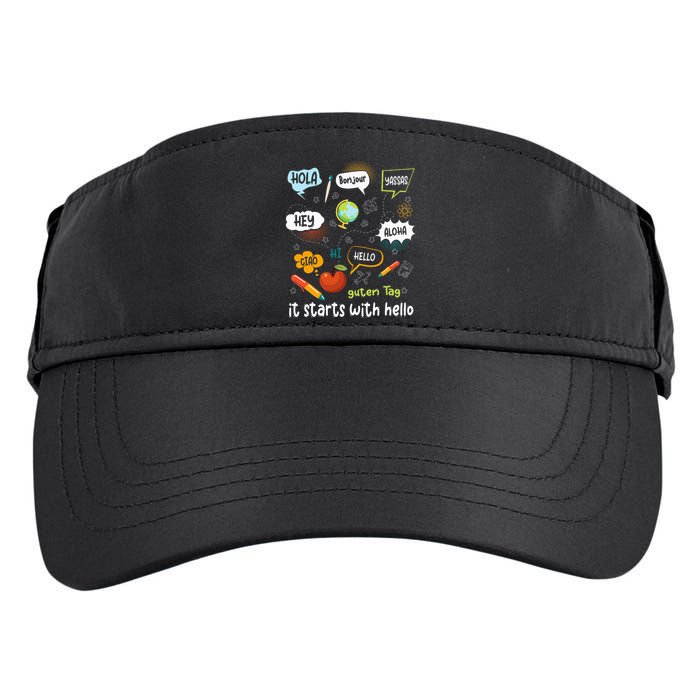 It Starts With Hello Friendship Inclusion Language Adult Drive Performance Visor