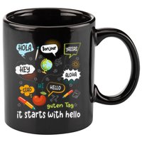 It Starts With Hello Friendship Inclusion Language 11oz C Handle Ceramic Mug