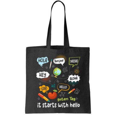 It Starts With Hello Friendship Inclusion Language Bag