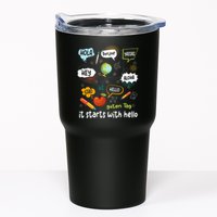 It Starts With Hello Friendship Inclusion Language Tumbler