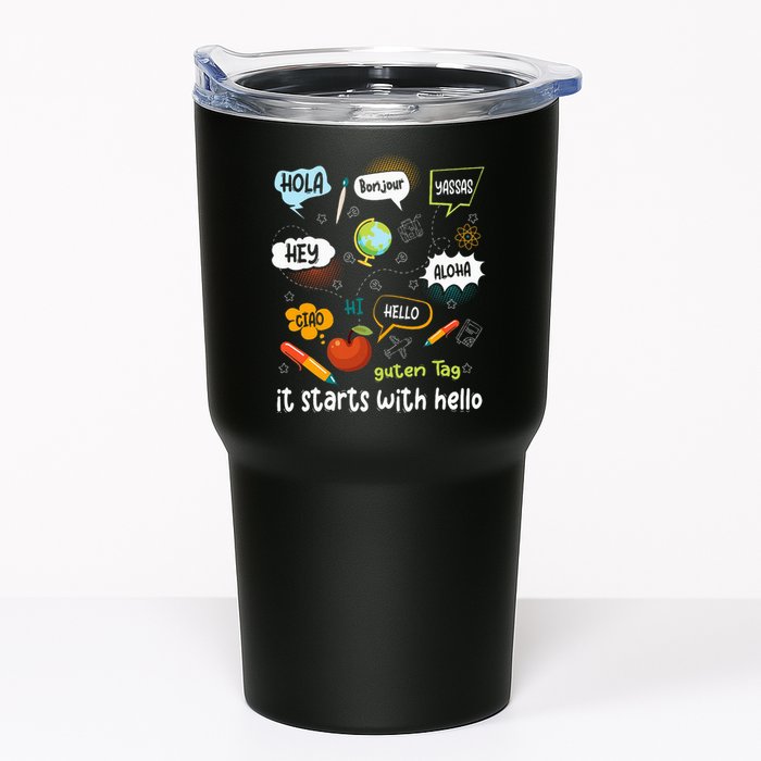 It Starts With Hello Friendship Inclusion Language Tumbler