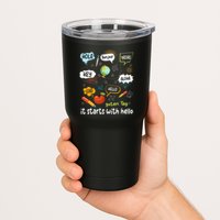 It Starts With Hello Friendship Inclusion Language Tumbler