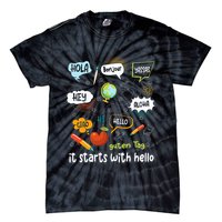 It Starts With Hello Friendship Inclusion Language Tie-Dye T-Shirt