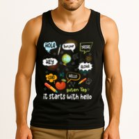 It Starts With Hello Friendship Inclusion Language Tank Top
