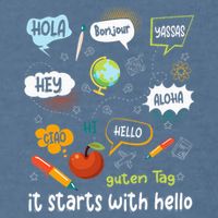 It Starts With Hello Friendship Inclusion Language Garment-Dyed Sweatshirt