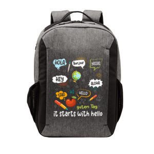 It Starts With Hello Friendship Inclusion Language Vector Backpack