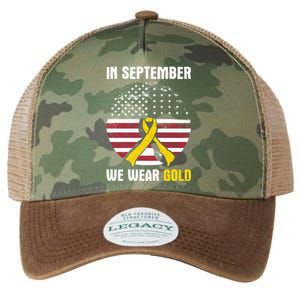 In September We Wear Gold Hood Cancer Awareness Gift Legacy Tie Dye Trucker Hat