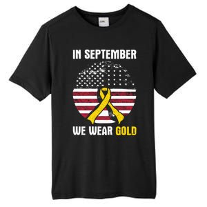 In September We Wear Gold Hood Cancer Awareness Gift Tall Fusion ChromaSoft Performance T-Shirt