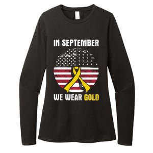 In September We Wear Gold Hood Cancer Awareness Gift Womens CVC Long Sleeve Shirt