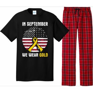 In September We Wear Gold Hood Cancer Awareness Gift Pajama Set