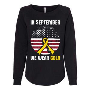 In September We Wear Gold Hood Cancer Awareness Gift Womens California Wash Sweatshirt