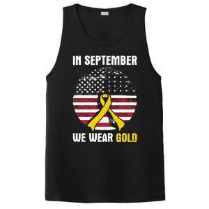 In September We Wear Gold Hood Cancer Awareness Gift PosiCharge Competitor Tank