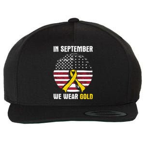 In September We Wear Gold Hood Cancer Awareness Gift Wool Snapback Cap