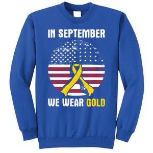 In September We Wear Gold Hood Cancer Awareness Gift Sweatshirt