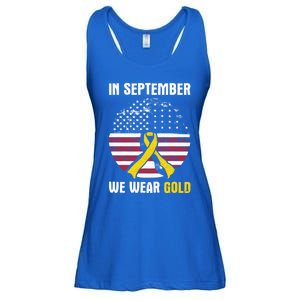 In September We Wear Gold Hood Cancer Awareness Gift Ladies Essential Flowy Tank