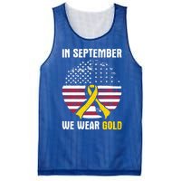 In September We Wear Gold Hood Cancer Awareness Gift Mesh Reversible Basketball Jersey Tank