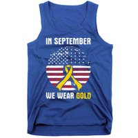 In September We Wear Gold Hood Cancer Awareness Gift Tank Top