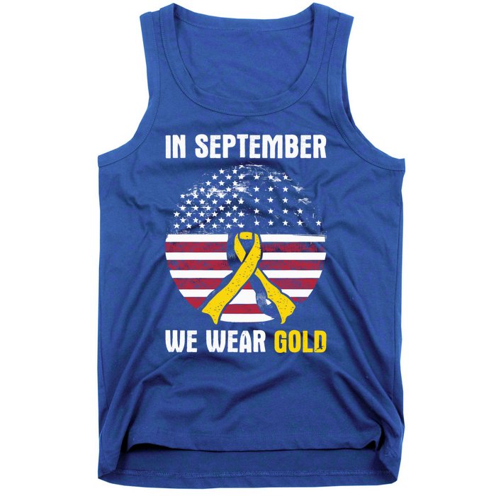 In September We Wear Gold Hood Cancer Awareness Gift Tank Top