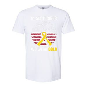 In September We Wear Gold Hood Cancer Awareness Gift Softstyle CVC T-Shirt