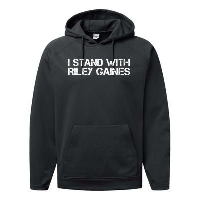 I Stand With Riley Gaines Performance Fleece Hoodie